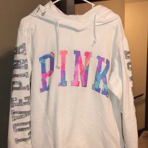 😍 Vs PINK watercolor Bling Hoodie